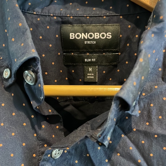 Bonobos Blue polka dot casual button down - Picture 2 of 3
